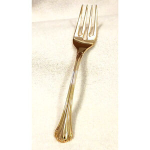 F.B. Rogers Gold DESSERT SALAD FORK Chippendale Gold Electroplate HOLIDAYS